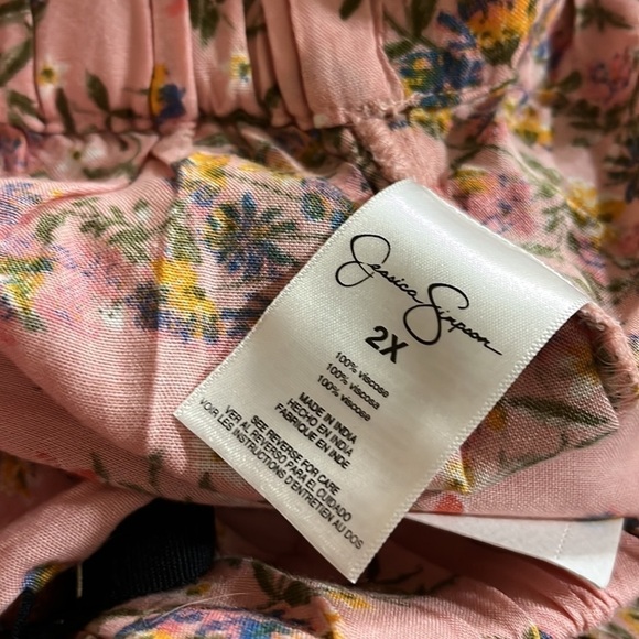 Jessica Simpson 2X wide leg summer flower print pants NWT plus size - Picture 7 of 7